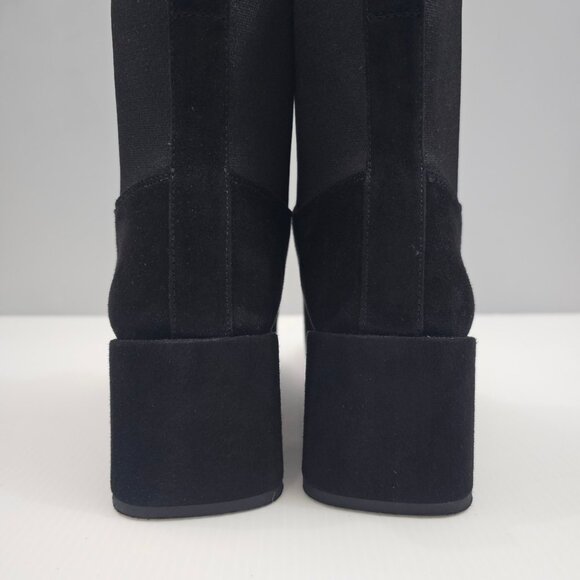 Vince Kimmy Chelsea Ankle Boot Womens 7 Black Suede Block Heel Designer Slip On - Picture 7 of 13